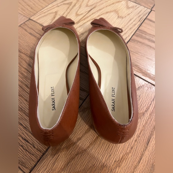 Sarah Flint Natalie Brown Leather Pointed Toe Flats 38 size 8 - Picture 2 of 12